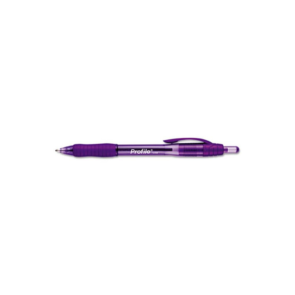 Papermate  Profile Ballpoint Retractable Pen, Purple Ink, Bold, Dozen