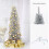 AAMEN 2M Silver Pencil Pine Artificial Christmas Tree With Metal Stand 5
