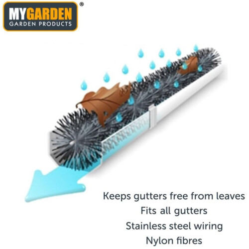 4m Gutter Guard Brush Leaf Protection Filter Clog Removal Down-Pipe Roof Black 1