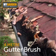 4m Gutter Guard Brush Leaf Protection Filter Clog Removal Down-Pipe Roof Black