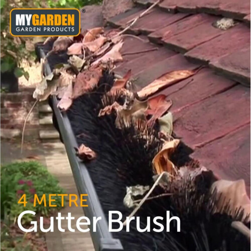 4m Gutter Guard Brush Leaf Protection Filter Clog Removal Down-Pipe Roof Black