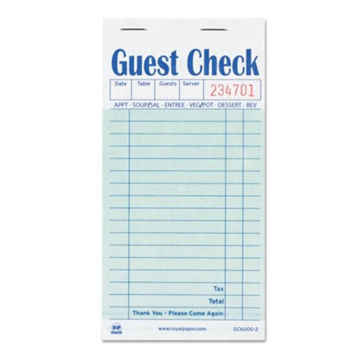 Rpp  3.5 x 6.7 in. Guest Check Book