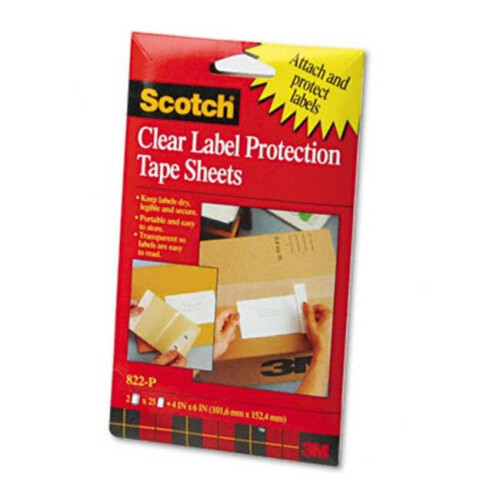 3M 3M  Heavyweight 4 x 6 Clear Label Protector Tape Sheets  Two 25 Sheet Pads Pack