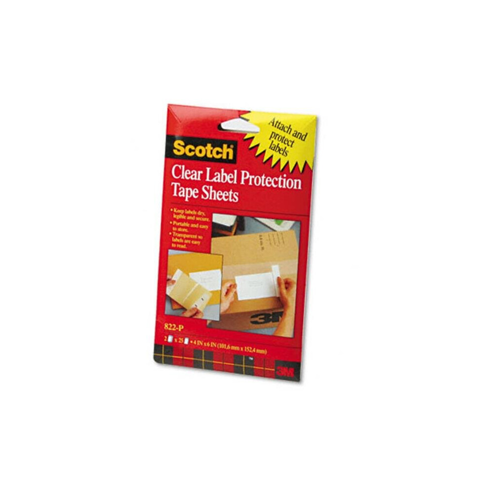3M  Heavyweight 4 x 6 Clear Label Protector Tape Sheets  Two 25 Sheet Pads Pack