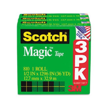 3M Magic Tape Refill 1/2 x 36 Yards 3 Pack