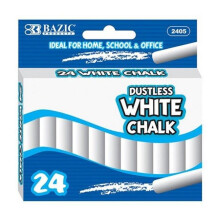 Bazic   Dustless White Chalk (24/Box) Box of 24