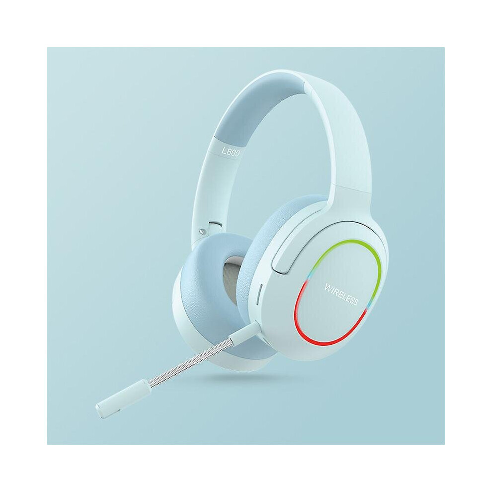 (Blue) Led Wireless Headphones Stereo Low Latency Gaming Earphones With Microphone Blue 768619193840