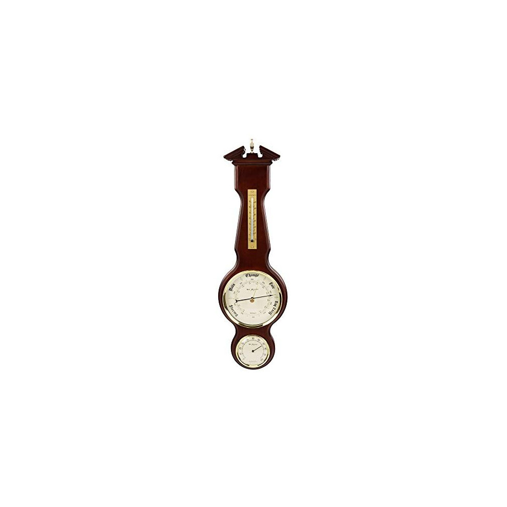 Widdop Wm Wooden Banjo Barometer Thermometer & Hydrometer Combo on Plaque- W7932