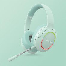 (Green) Led Wireless Headphones Stereo Low Latency Gaming Earphones With Microphone