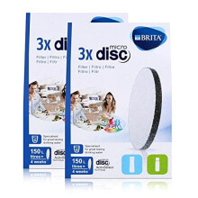 BRITA MicroDisc Water Filter Pack of 3, Suitable for Brita fill&go Water Filter Bottles and Brita fill&serve Water Filter Carafes (Pack of 2)