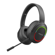 (Black) Led Wireless Headphones Stereo Low Latency Gaming Earphones With Microphone