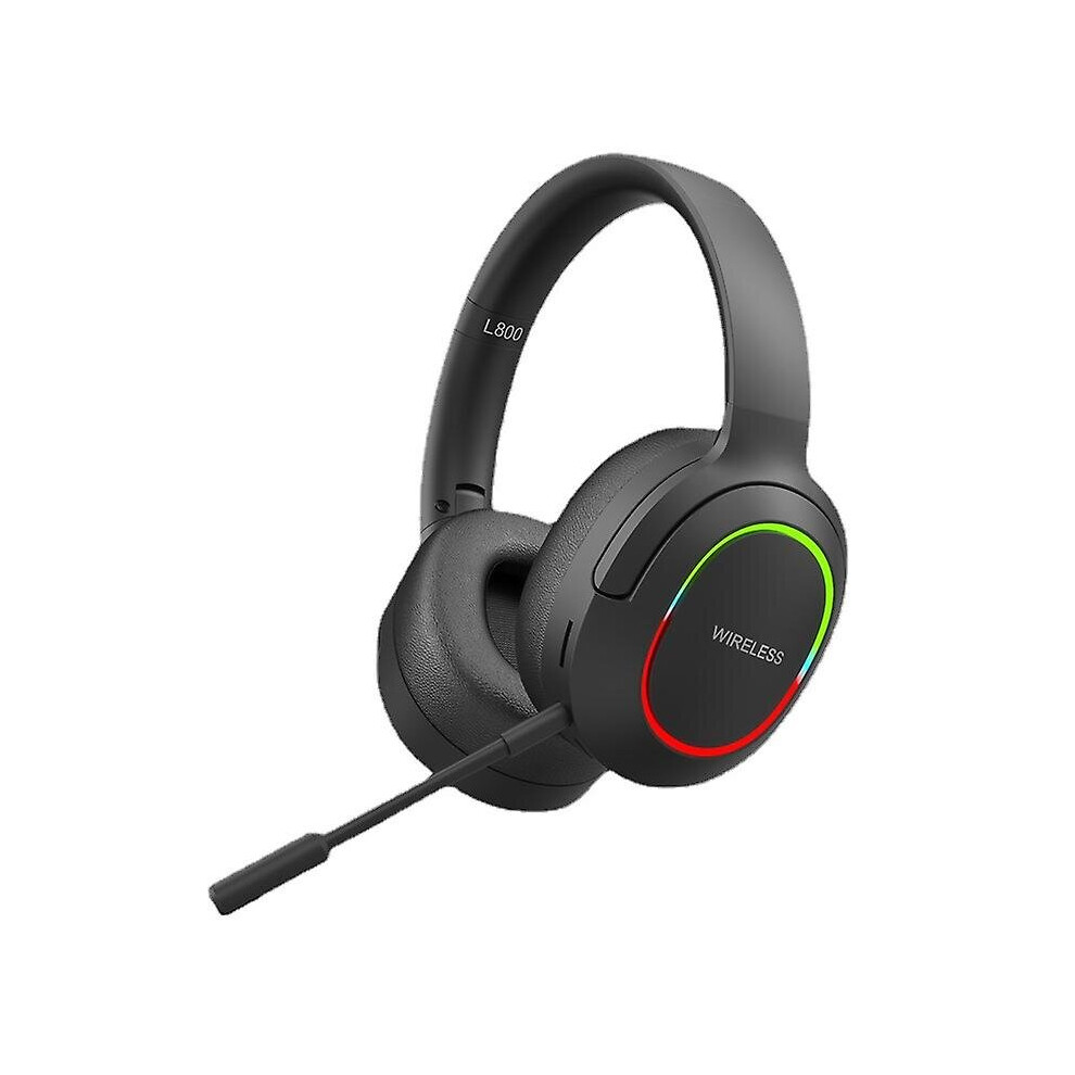 (Black) Led Wireless Headphones Stereo Low Latency Gaming Earphones With Microphone Black 768619193901