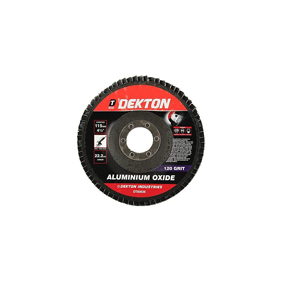 Dekton 115Mm Aluminium Oxide Flap Disc 120 Gr, Dt80636 5055441431444
