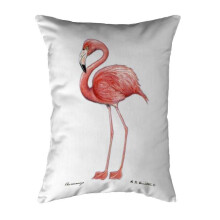 Betsy Drake 11 x 14 in. Flamingo White Background Non-Corded Indoor & Outdoor Pillow