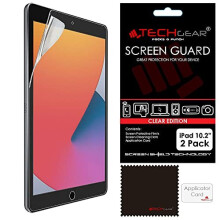 TECHGEAR 2 Pack Screen Protector for iPad 10.2" 2021/2020 / 2019, CLEAR Screen Protector Guard Covers Compatible with New Apple iPad 9th / 8th / 7th