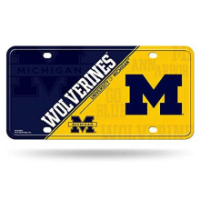 Caseys  12 x 6 in. Michigan Wolverines License Plate Metal