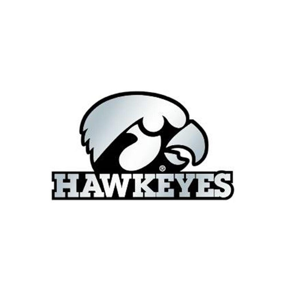Iowa Hawkeyes Auto Emblem - Silver 758218617717