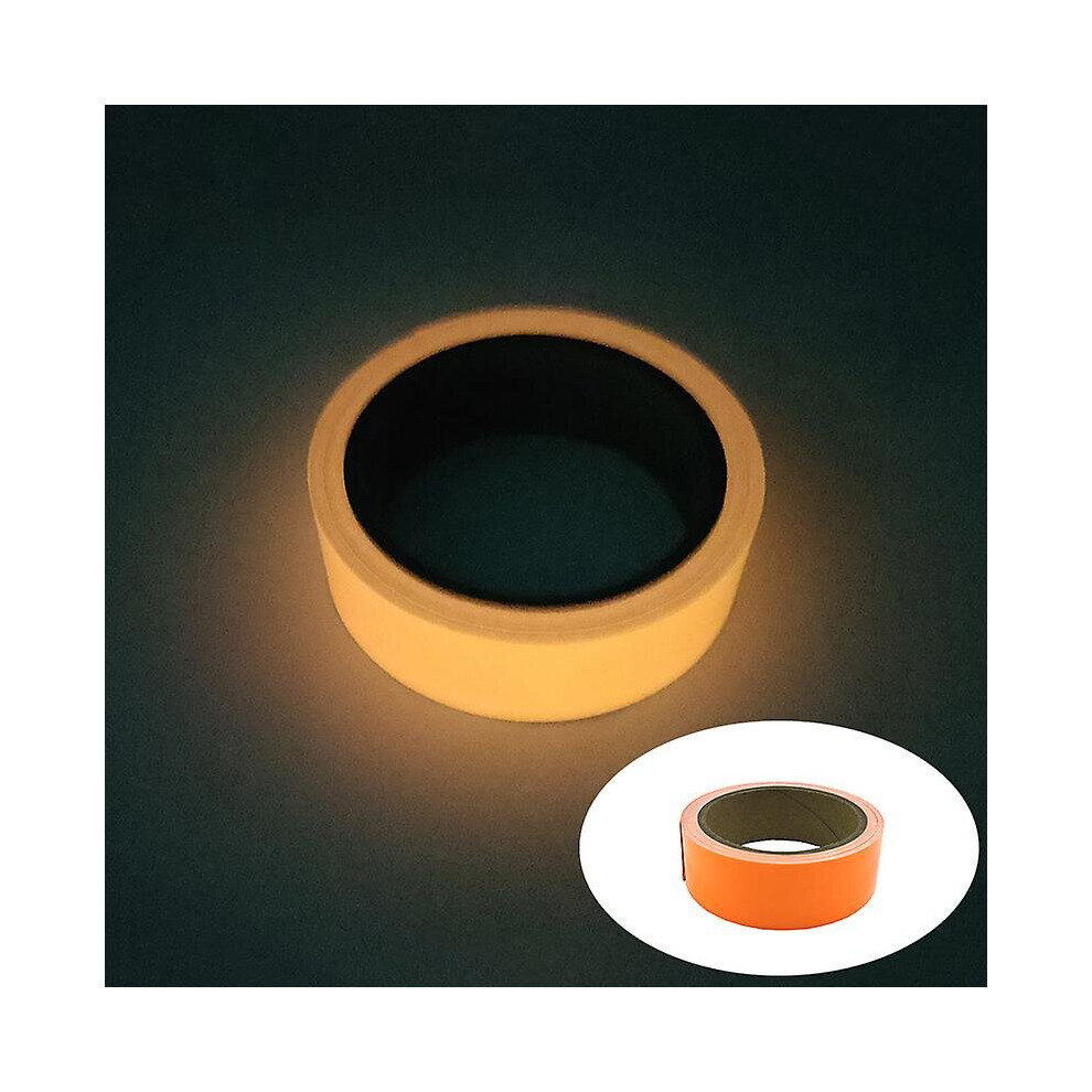 (Orange) Glow Tape Luminous Warning Tape Waterproof Self Adhesive Sticker For Stage Stairs 768619194359