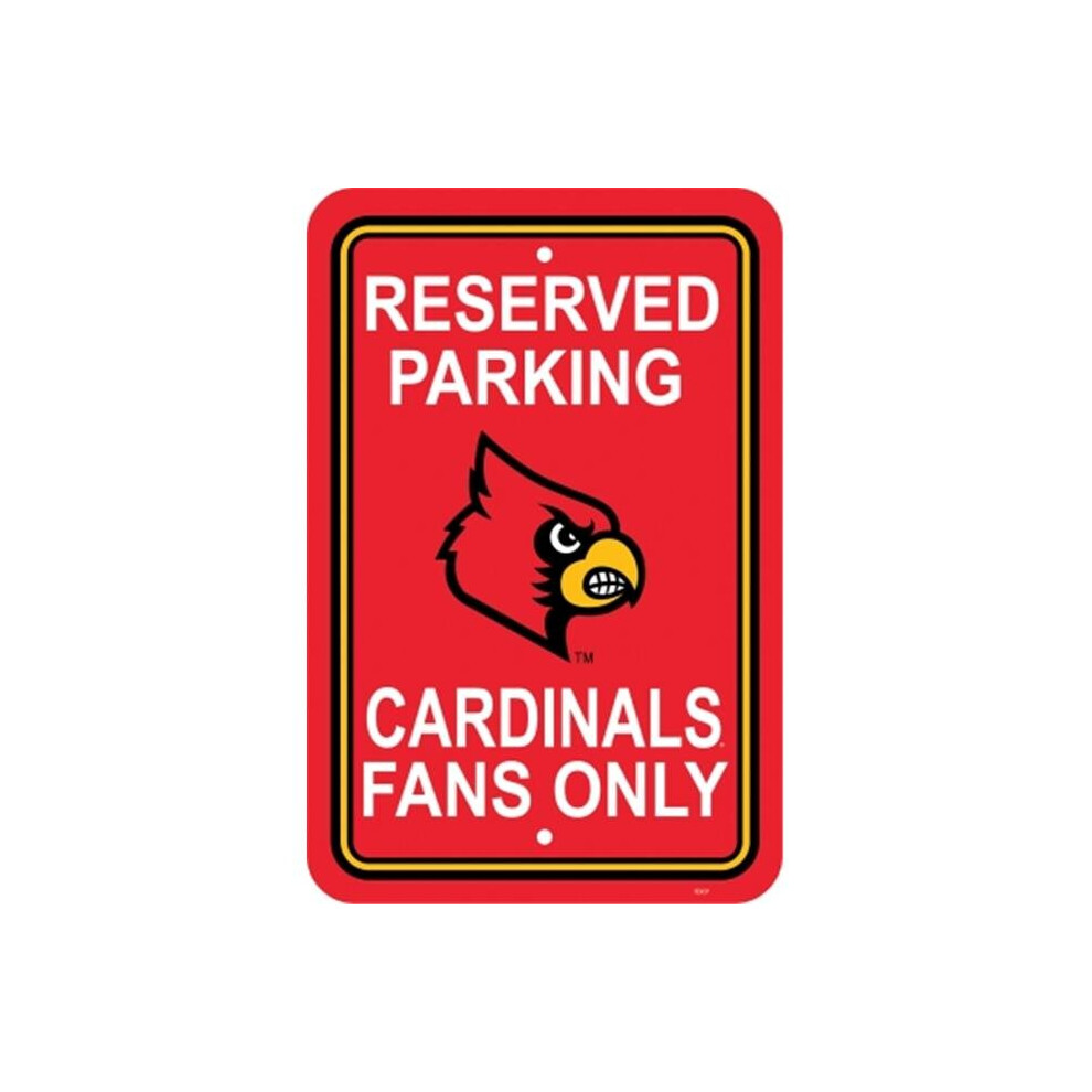 Fremont Die  Louisville Cardinals- 12 in. X 18 in. Plastic Parking Sign-image-OPC-PB6879W-NEW