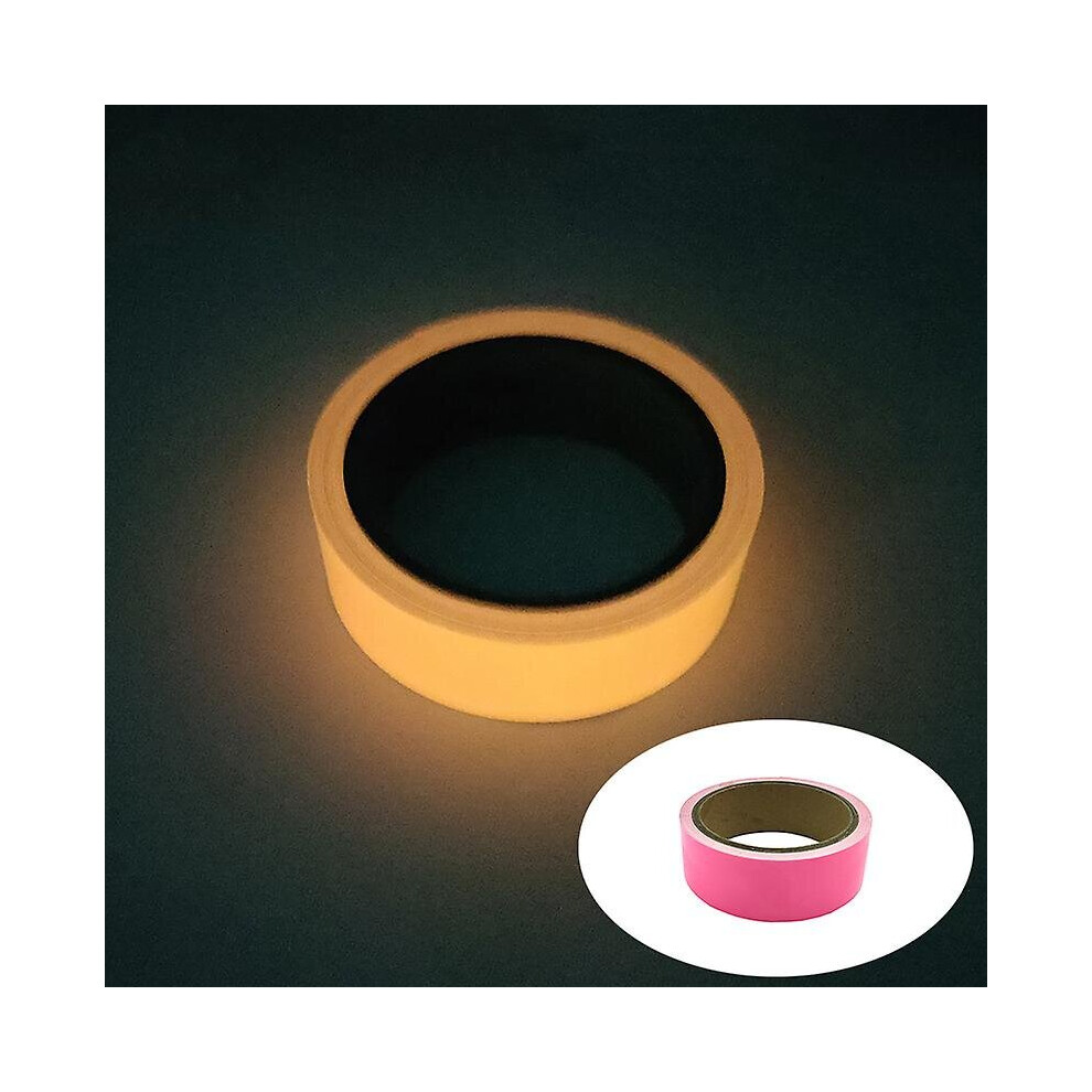 (Pink) Glow Tape Luminous Warning Tape Waterproof Self Adhesive Sticker For Stage Stairs 768619194380