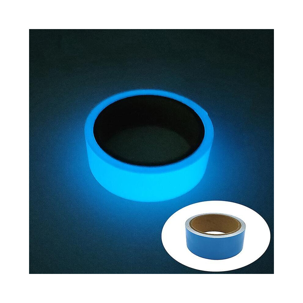 (Blue) Glow Tape Luminous Warning Tape Waterproof Self Adhesive Sticker For Stage Stairs 768619194410