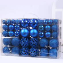 (Blue) 100 Christmas Baubles Xmas Tree Hanging Balls Ornamentsl Pendant Dec.