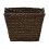 JVL Vertical Weave Rectangle Log Basket with Wooden Handles, Brown, Medium 2