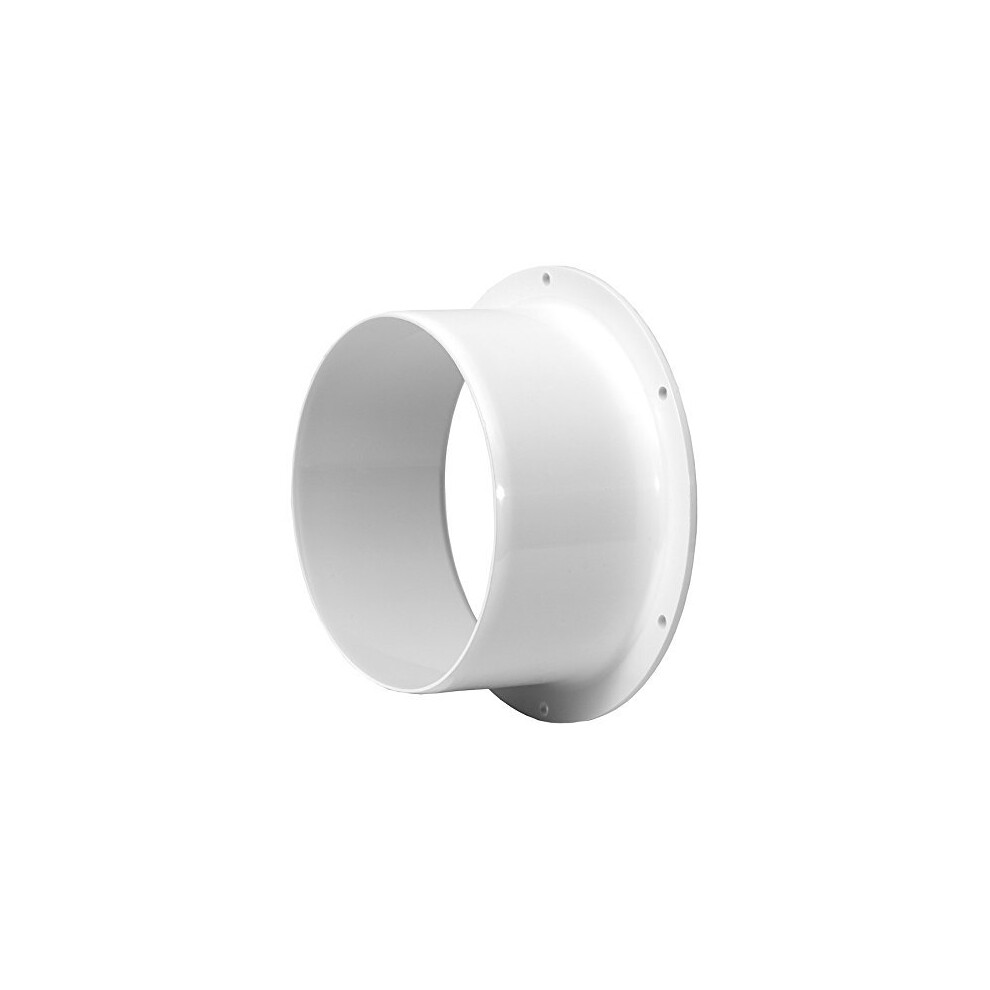 Ã 125Mm / 5'' Inlet Flange White Plastic Ventilation Ducting Pipe Wall Plate Spigot 4750492001608