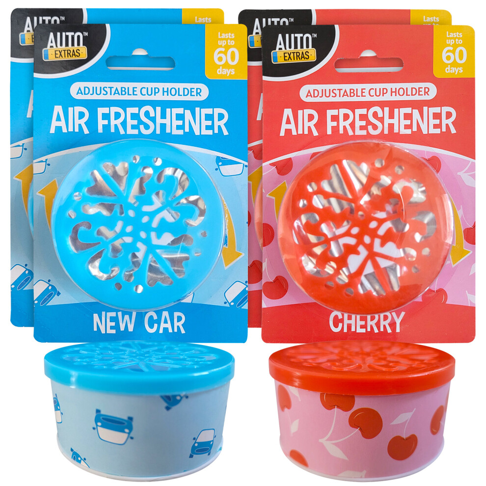 4pk Cup Holder Car Air Freshener | New Car Scent & Cherry Car