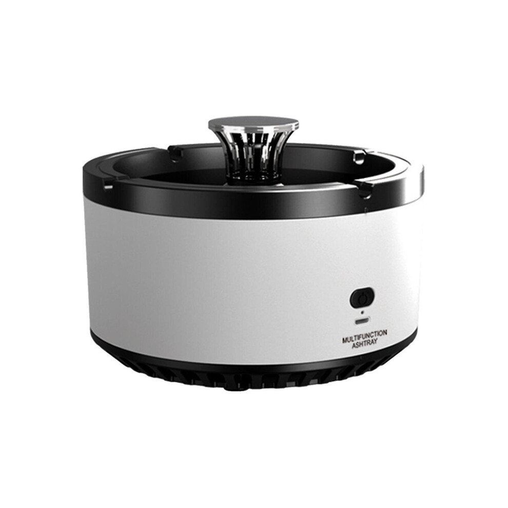 (White) Smart Ashtray Electronic Smokeless Ashtray Air Purifier For Car Home Office White