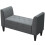 Living And Home Velvet Buttoned Storage Ottoman Bench, Grey 4