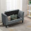 Living And Home Velvet Buttoned Storage Ottoman Bench, Grey 3