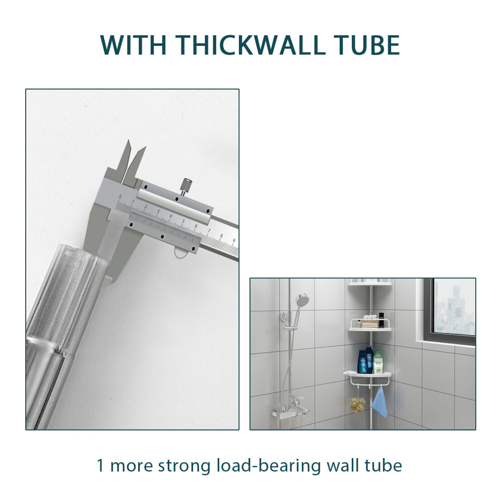 Bathroom Telescopic Corner Shelf Storage 4 Tier Shower Organiser on OnBuy