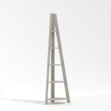 Tiva Grey Corner Ladder Shelving - Sleek Space-Saving 4-Tier Display