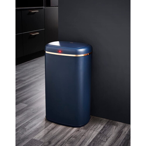 Tower Tower Cavaletto Square 58L Sensor Bin in Midnight Blue & Rose Gold 2
