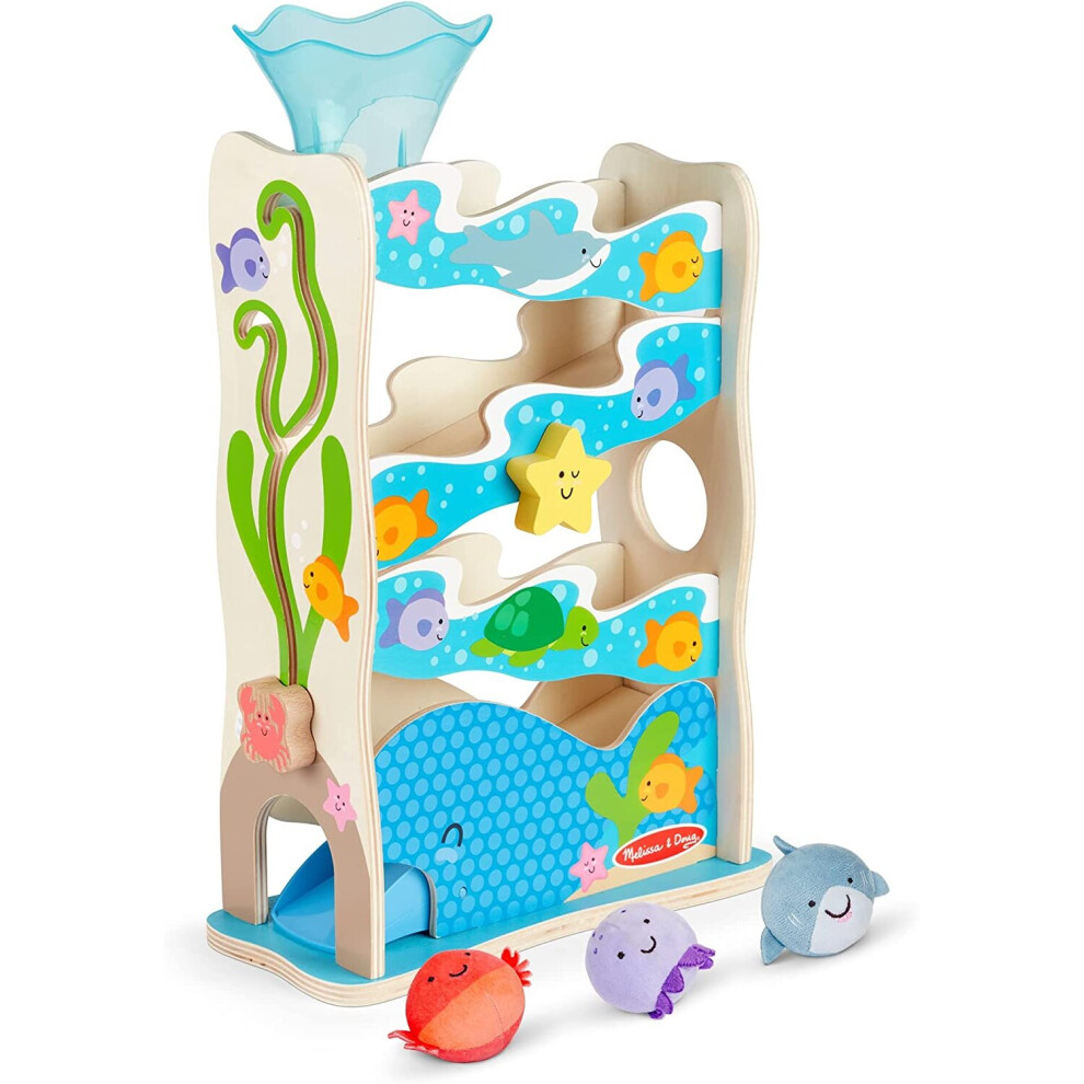 Melissa & Doug Rollables Wooden Ocean Slide Infant and Toddler Toy