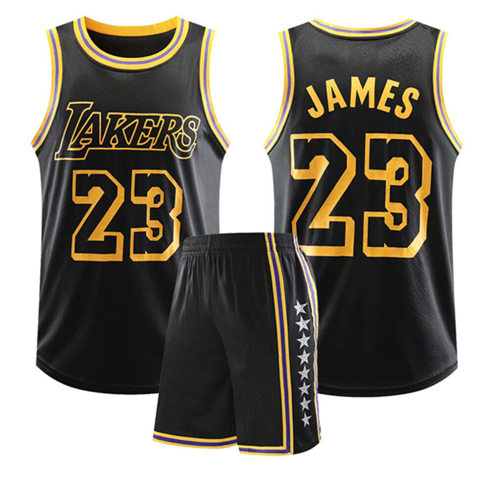 (26) Lakers # 23 LeBron James Basketball Jersey Adult Kids Set