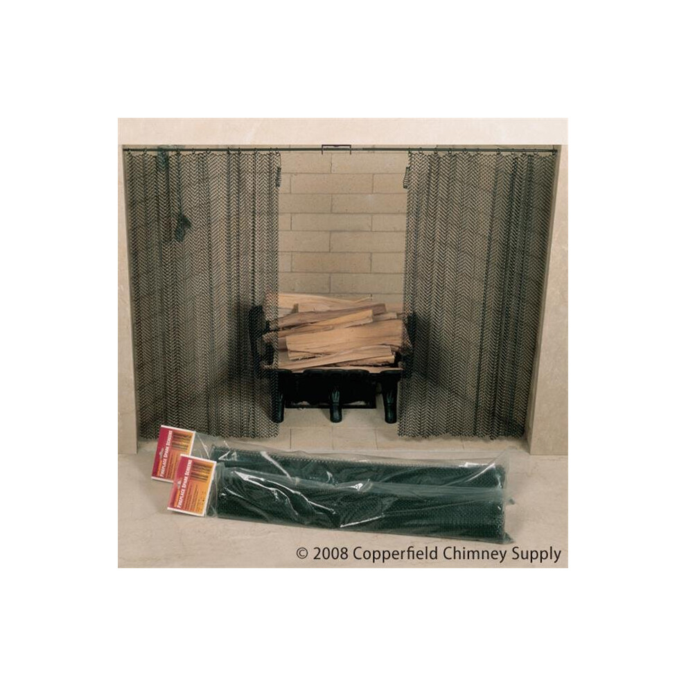 Masewa Metal Net Co.  Ltd  48 Inch  x 22 Inch  Hanging Fireplace Spark Screen  Rod Not Included