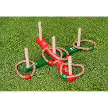 Garden Quoits Game with Rope Quoits & Wooden Pegs - Indoor/Outdoor Family Fun, Perfect for Picnics & Parties (Vivo-GA010)