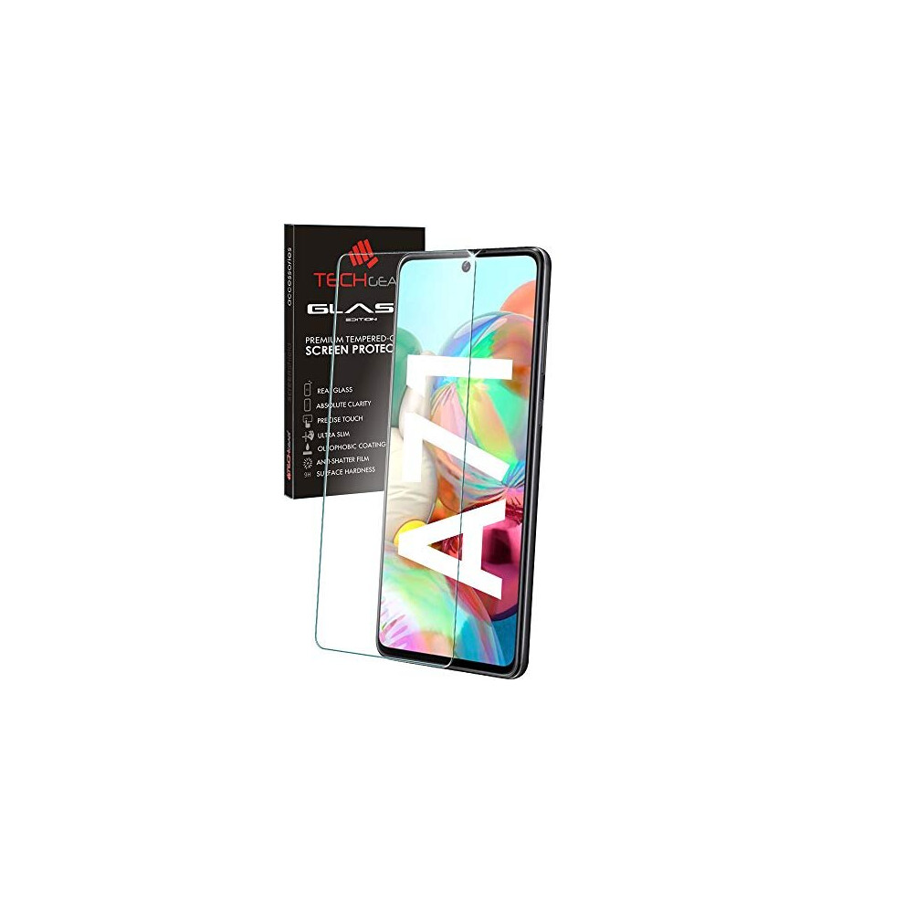 Techgear Glass Edition Compatible With Samsung Galaxy A71, Tempered Glass Screen Protector Cover [2.5D Round Edge] [9H Hardness] [Crystal Clarity]