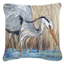 Carolines Treasures Blue Heron Canvas Fabric Decorative Pillow