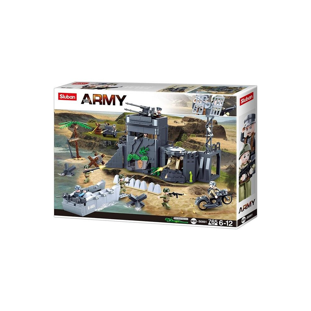 Photos - Construction Toy Texas Toy Distribution WWII D-Day Atlantic Wall Building Brick Kit, 765 Piece TE80876