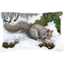 Carolines Treasures Grey Squirrel Fabric Decorative Pillow
