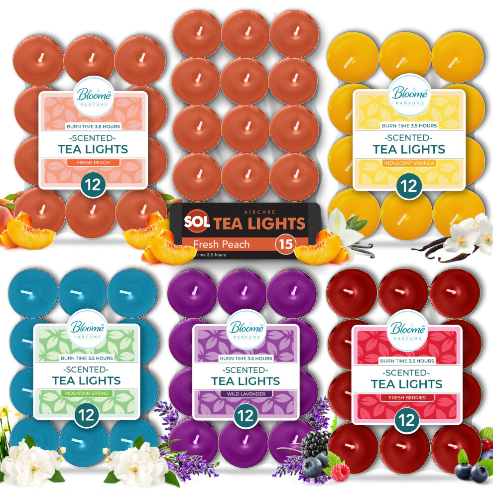 Scented Tea Light Candles 75 Pack  | Mixed Variety of Fragrances