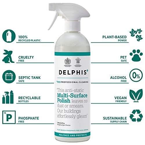 Delphis Eco Multi Surface Polish 700ml | Eco Friendly | Anti Static Polish | Natural Multi-Surface Cleaner 1