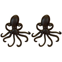 Octopus Wall Hook Rack in Cast Iron (Set of 2)