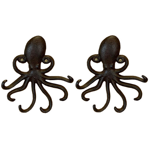 Selections Octopus Wall Hook Rack in Cast Iron (Set of 2)