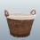 Fireside Round Large Linen Rustic Wicker Wood Storage Log Basket Brown 2