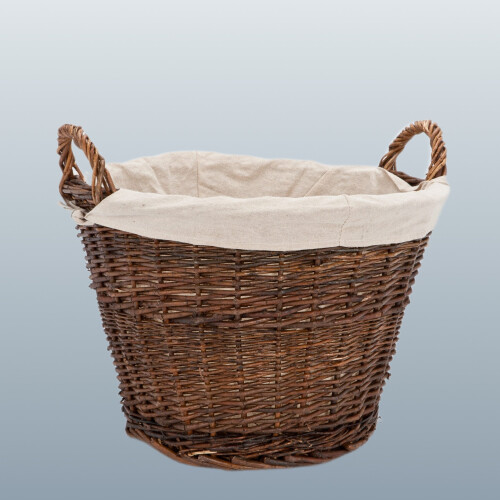 Fireside Round Large Linen Rustic Wicker Wood Storage Log Basket Brown 1
