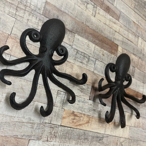 Selections Octopus Wall Hook Rack in Cast Iron (Set of 2) 2